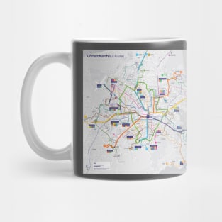 New Zealand - Christchurch - Bus Map - HD Mug